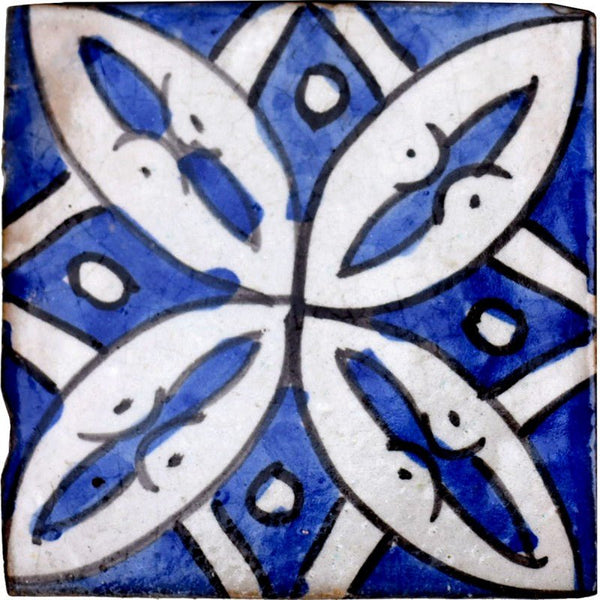 Blue & White Pool Tile - Mediterranean accent Pool Tiles