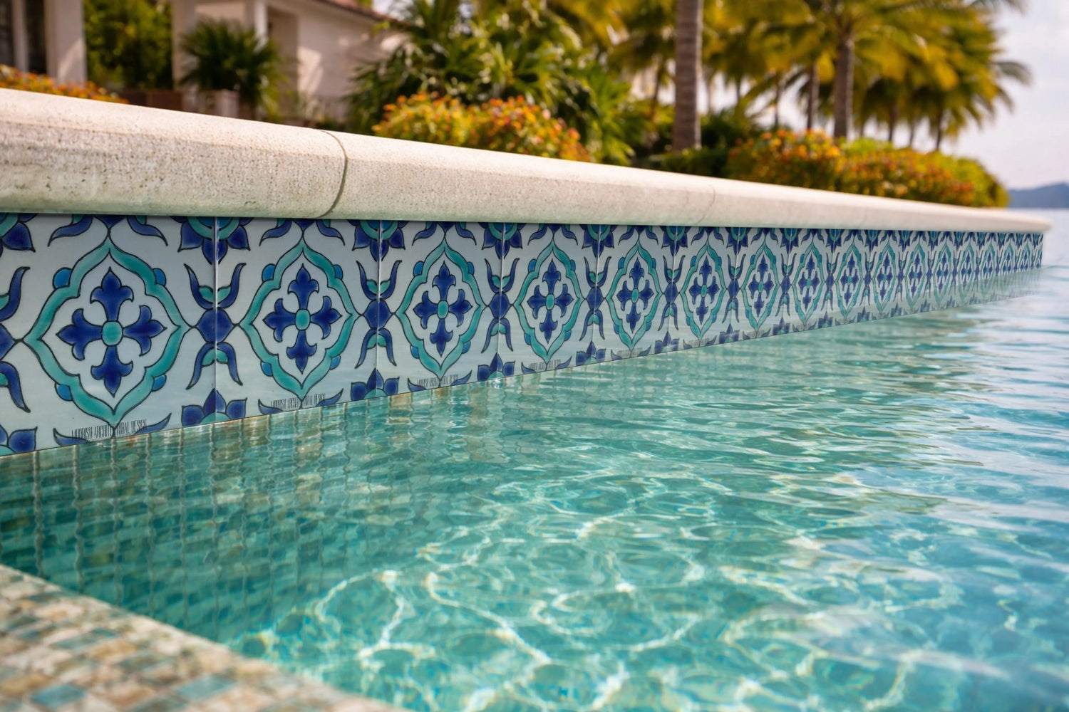 Pool Accent Tiles - Pool Waterline Tiles | Luxury Pool Tiles | Mediterranean Pool Tiles