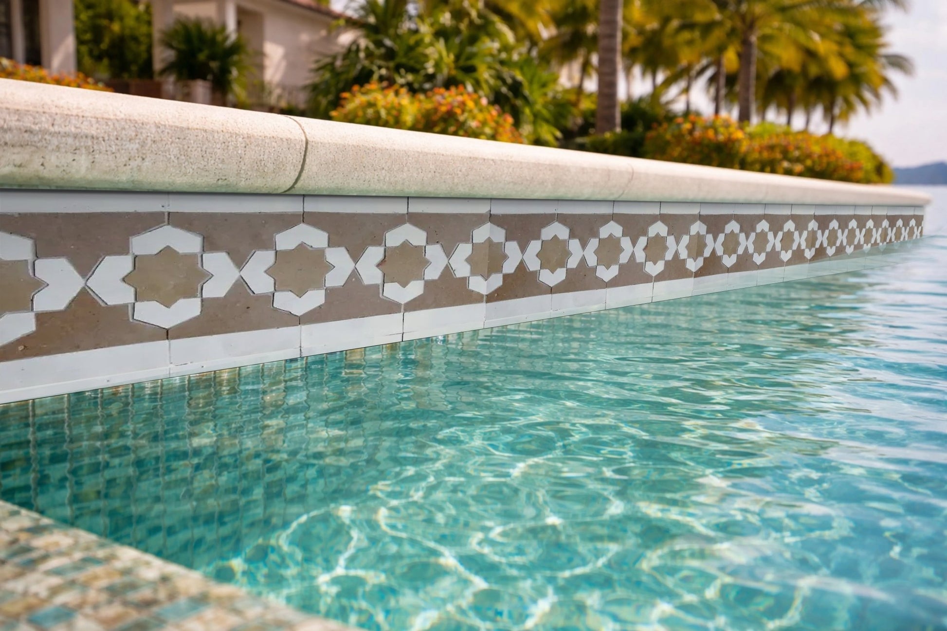 Border Tile 26 - Pool Waterline Tiles | Luxury Pool Tiles | Mediterranean Pool Tiles