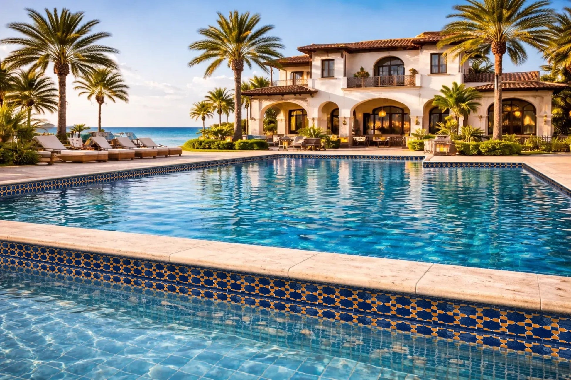 Border Tile 55 - Pool Waterline Tiles | Luxury Pool Tiles | Mediterranean Pool Tiles