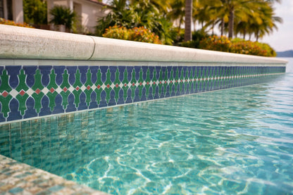 Moroccan Pool waterline tile 