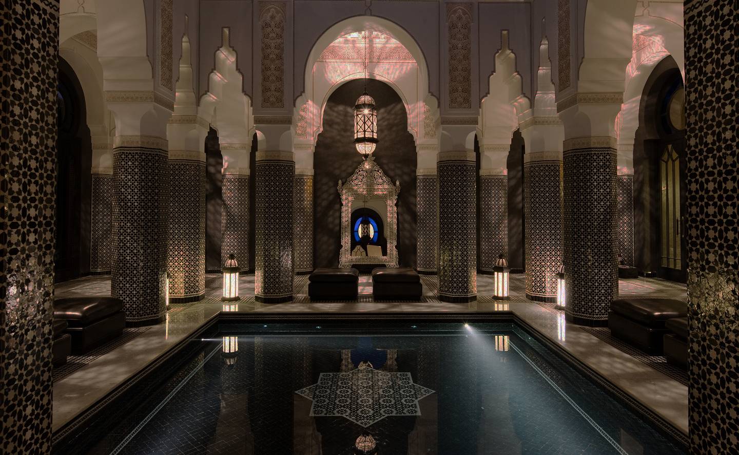 Luxury Moroccan pool tiles New York Hamptons estate