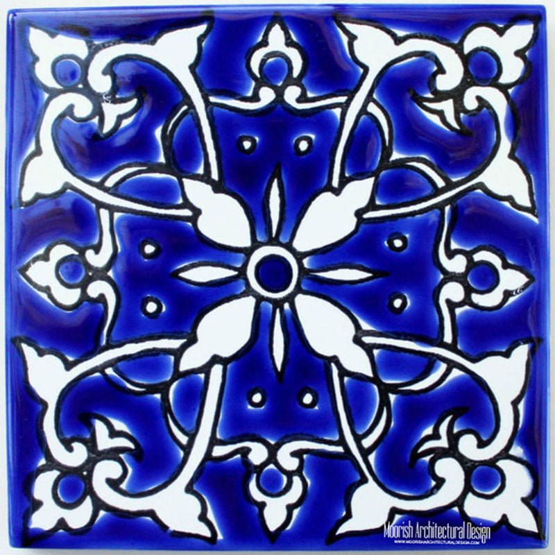 Blue & White Mediterranean Pool Tiles for Waterlines